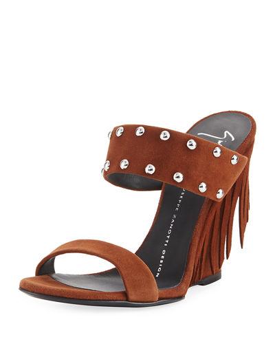 Studded Suede Wedge