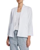 Open-front Pucker Knit Kimono