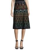 Lurex&reg; Floral-jacquard A-line