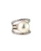 16mm Pearl-center Split Cubic Zirconia Ring,