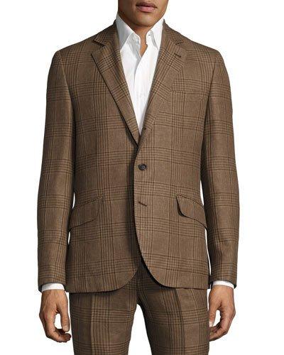 Plaid Slim-fit Two-piece Wool-blend