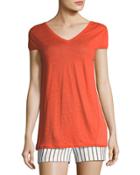 Short-sleeve Tie-back Top