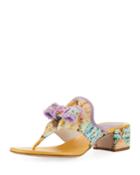 Floral Thong Sandal With Bow