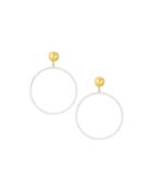 Pave Diamond Circle Geo Earr