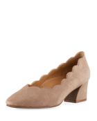 Pammie Scallop Slip-on Pump, Brown