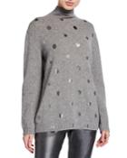 Mock-neck Silver-dotted