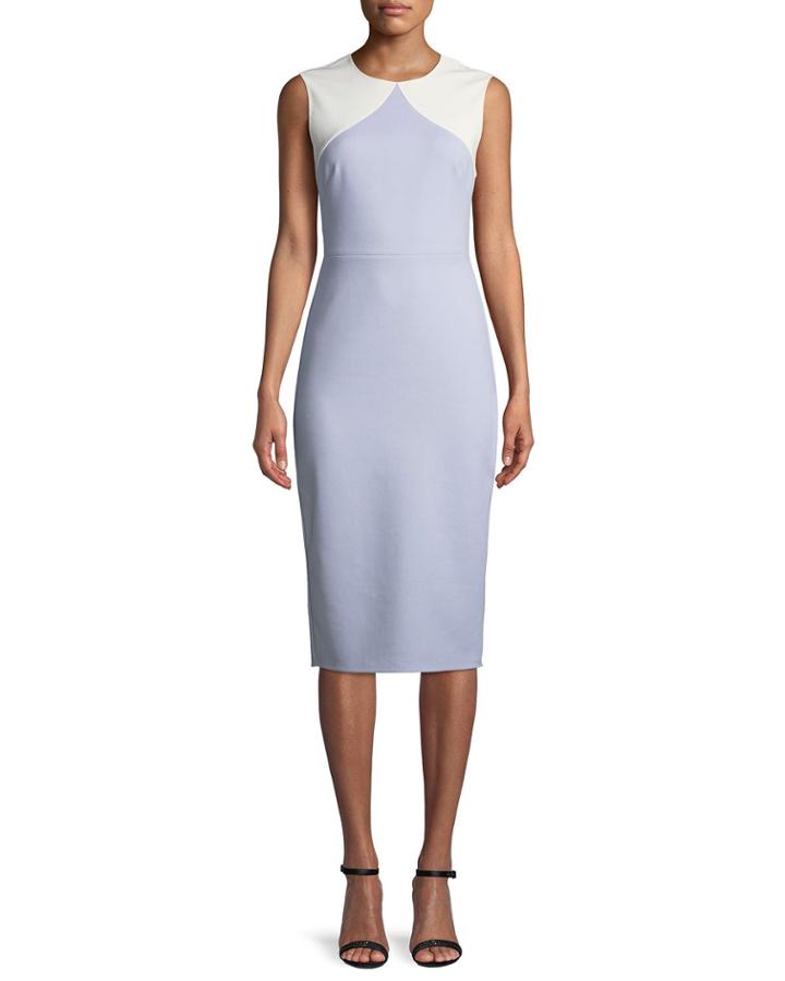Colorblock Sleeveless Body-con Midi