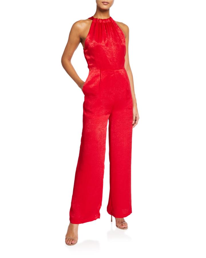 Satin Halter Neck Jumpsuit