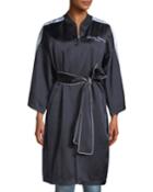 Reversible Embroidered Zip-front Kimono Jacket