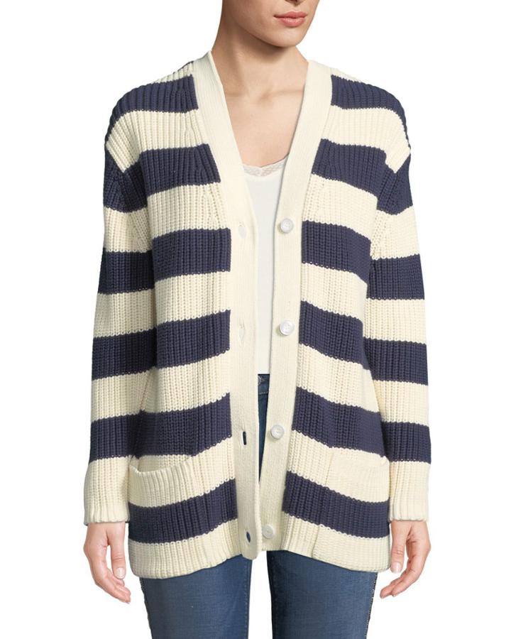 The Tempest Striped Button-front