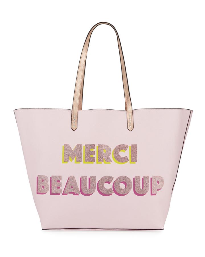 Oui Oui Sparkle Large Glittered Tote Bag
