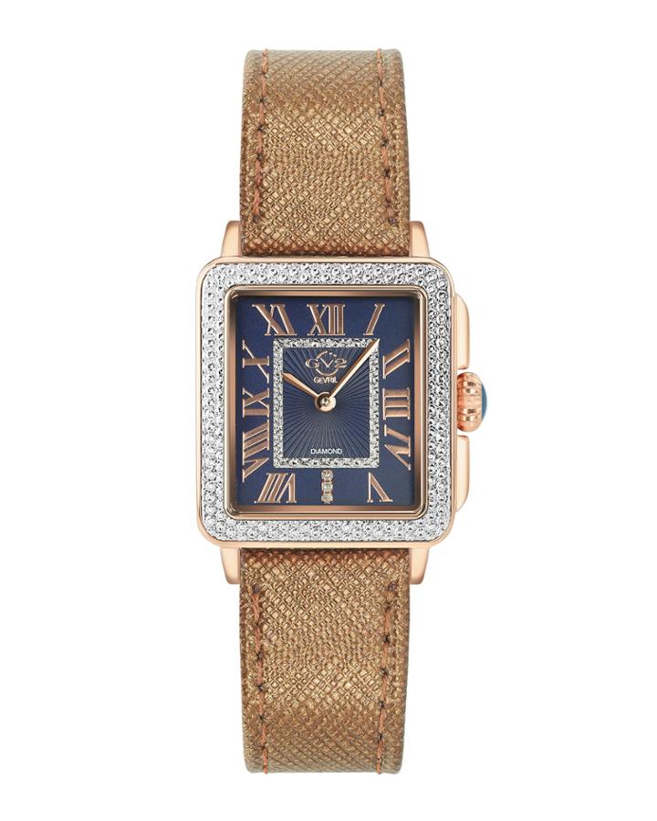 Padova Diamond Square Watch W/ Saffiano Leather