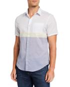 Men's Colorblocked Lawn Striped