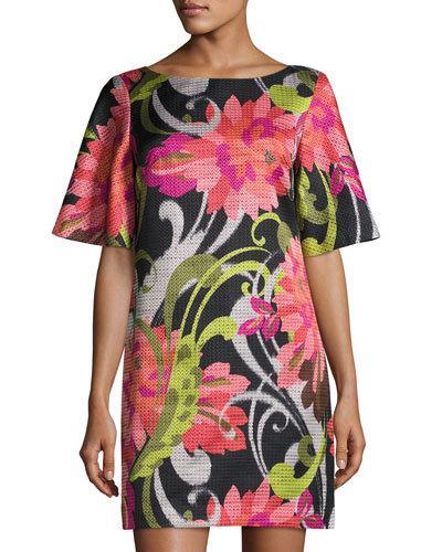 Floral Jacquard Half-sleeve