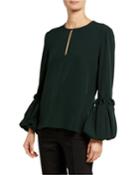 Crepe Blouse With Bell