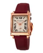 27mm Valentina Rectangular Watch, Red/rose