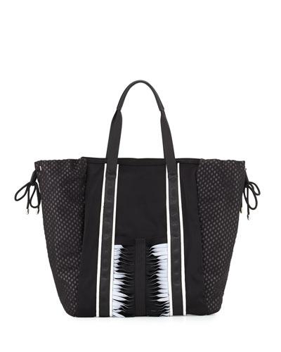 Ida Neoprene Tote Bag, Black/white