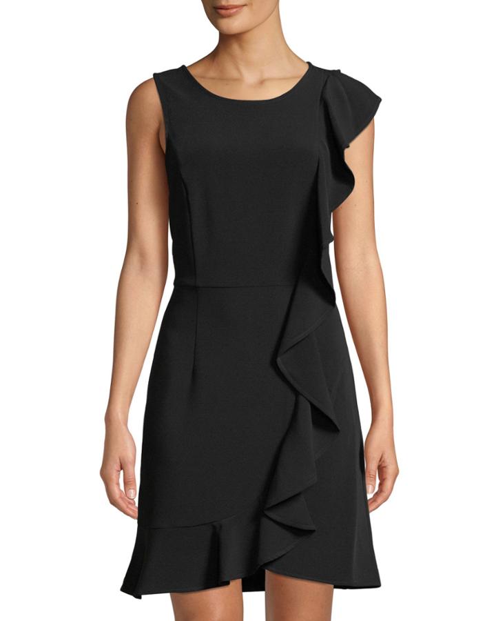 Sleek Stretch-crepe Ruffle