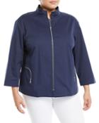 Neely Stand-collar Zip-front Jacket,