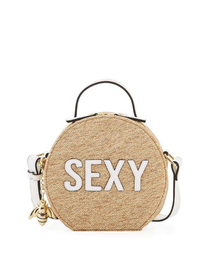 Selma Mini Round Box Bag, Neutral