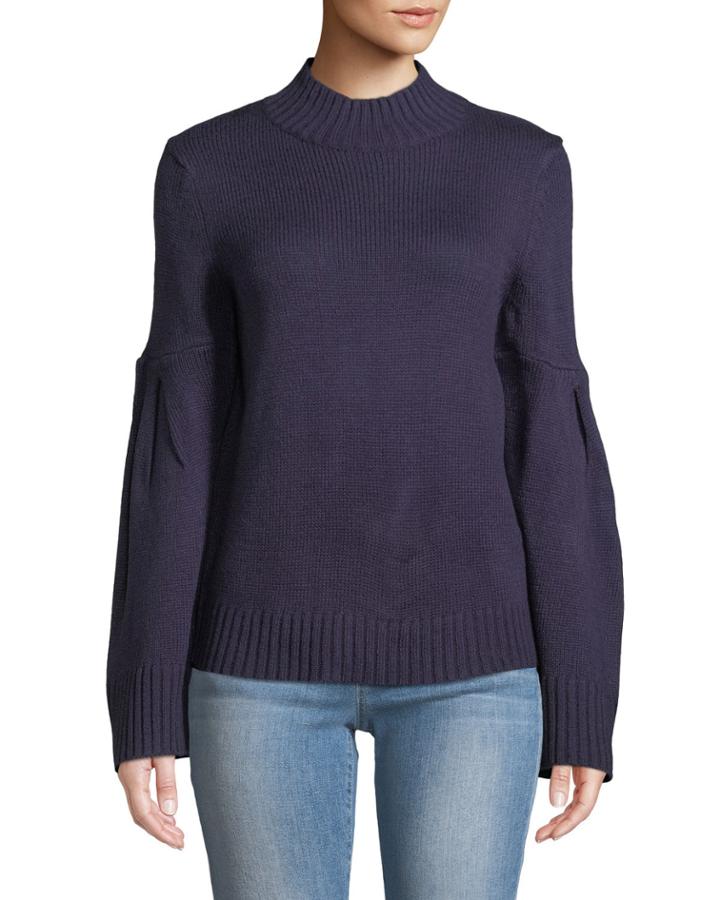 Mock-neck Sweater W/ Novelty