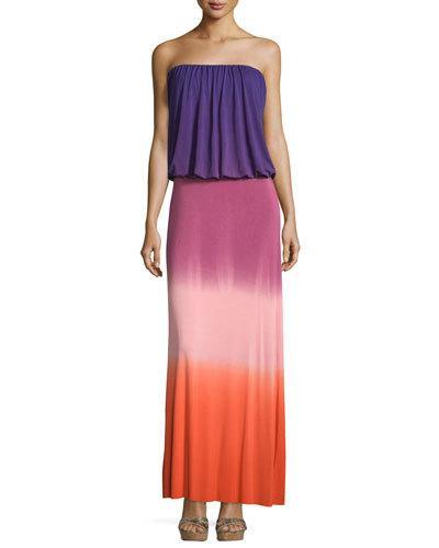 Sydney Strapless Maxi Dress, Purple Ombre