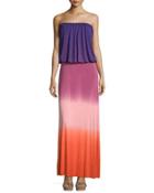 Sydney Strapless Maxi Dress, Purple Ombre