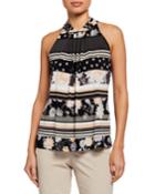 Halter Mixed-print Top