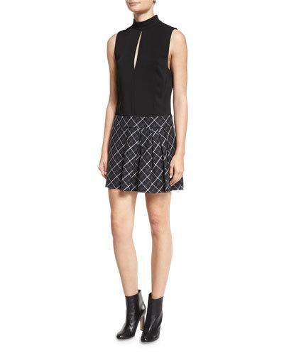Naya Dress W/pleated Plaid