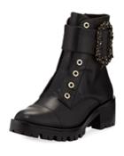 Piper Embellished-strap Combat Bootie