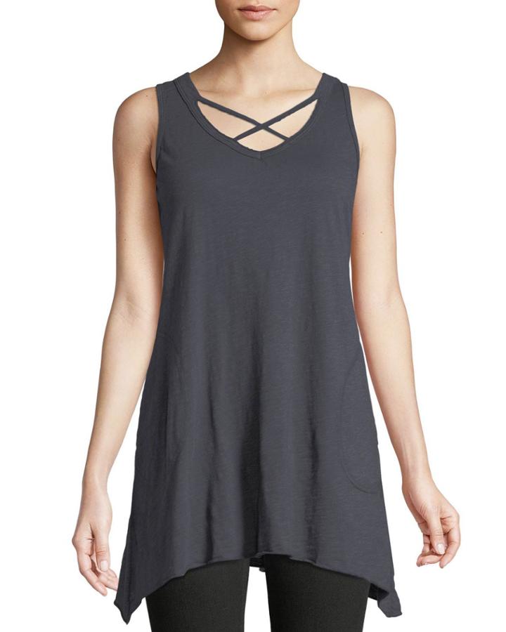 Crisscross Handkerchief Tunic Tank