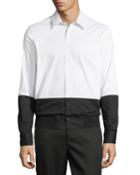 Men's Two-tone Rib-hem Button-down