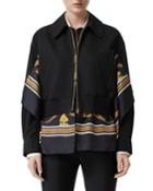 Scarf-trim Bomber Jacket