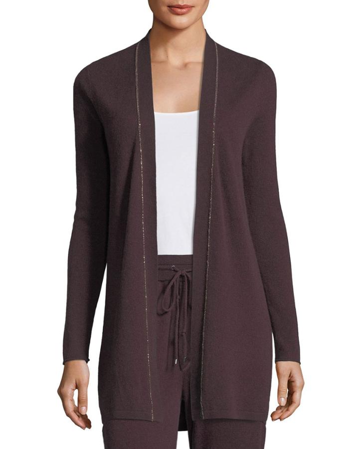 Chain-trim Cashmere Duster