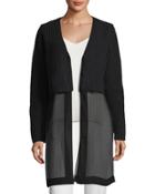 Cashmere Chiffon Underlay Knit Cardigan