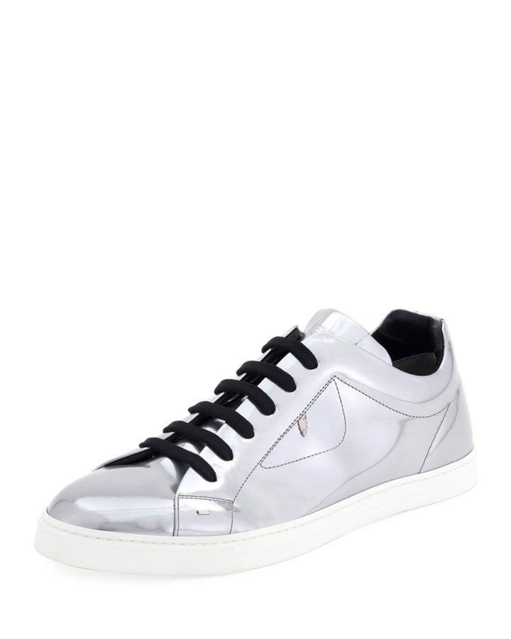Men's Bag Bugs Metallic Leather Low-top Sneakers,
