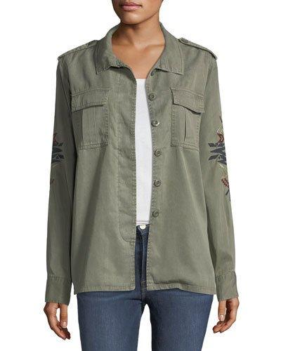 Blaze Embroidered-sleeve Twill Jacket