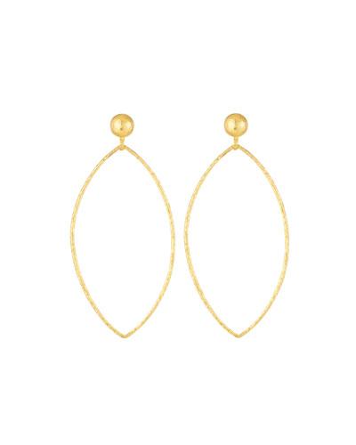 Geo Marquise 24k Large Drop Earrings