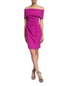 Foldover Off-the-shoulder Ruched