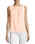 Pleated Sleeveless Blouse, Darling