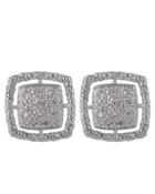 Naga Square Pave Diamond Earrings