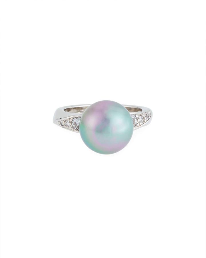 Pearlescent & Cubic Zirconia Ring,