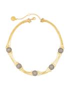 Round Bezel Multi-chain Necklace