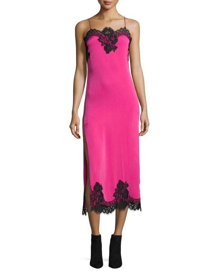 Luna Sleeveless Side-slit Cocktail Slip Dress W/