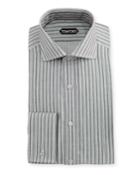 Slim-fit Striped Cotton-viscose Dress