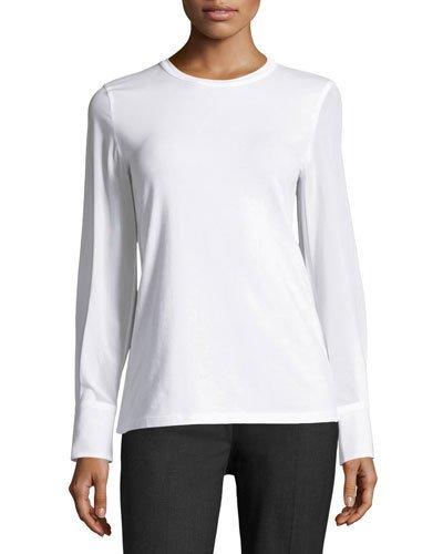 Silk-sleeve Cotton-blend Tee