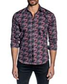 Men's Semi-fit Peacock-print