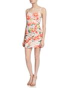 Meena Ruched Floral-print Sweetheart