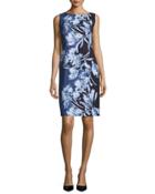 Faith Sleeveless Floral-print Sheath Dress,