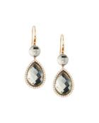 18k Rose Gold Diamond & Amethyst Doublet Drop Earrings